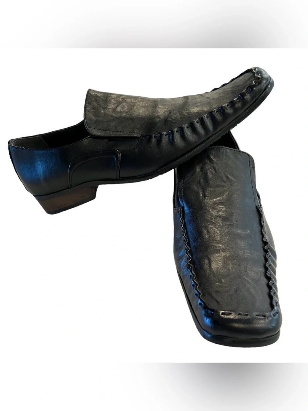 Divis Rocker Goth Square Toe Loafers Made in Nepal Vegan Leather